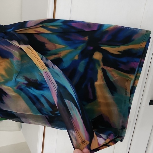 Multicolor Abstract Retro Women's Dress Size 8 Watercolor Unique Vintage - Picture 8 of 12